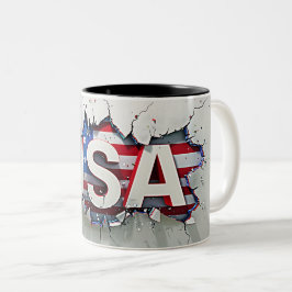 USA Mug, 4th of July Mug, Independence Day Zweifarbige Tasse