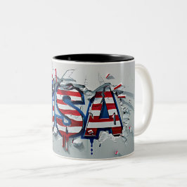 USA Mug, 4th of July Mug, Independence Day Zweifarbige Tasse