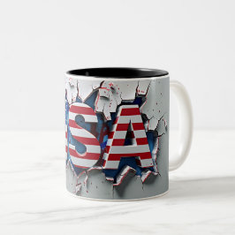 USA Mug, 4th of July Mug, Independence Day Zweifarbige Tasse