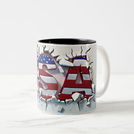 USA Mug, 4th of July Mug, Independence Day Zweifarbige Tasse