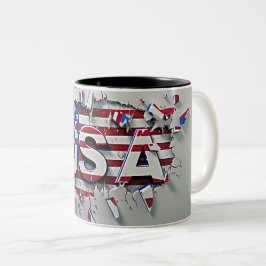 USA Mug, 4th of July Mug, Independence Day Zweifarbige Tasse