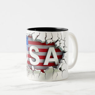 USA Mug, 4th of July Mug, Independence Day Zweifarbige Tasse