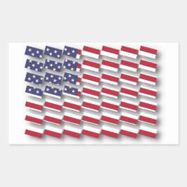 USA Multi Section Flag Muster Rechteckiger Aufkleber
