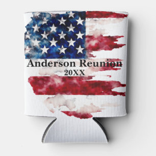 USA Nachname Name Benutzerdefinierte Flaggenfarben Dosenkühler
