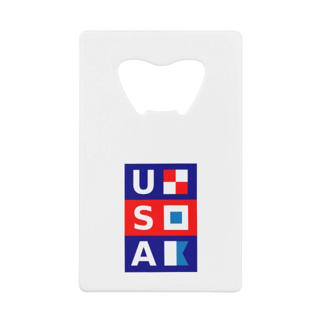 USA Nautic Red White Blue Maritime Sailing Flags Geldbeutel Flaschenöffner (Vorderseite)