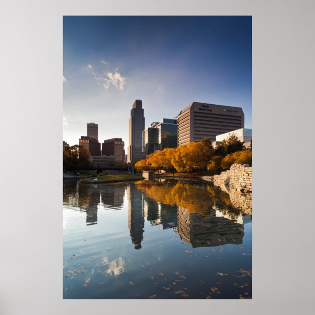 USA, Nebraska, Omaha, Gene Leahy Mall, Skyline Poster (Vorne)