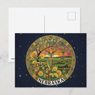 USA Nebraska Staatssymbole Postkarte