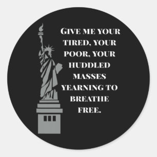 Usa Neuer Koloß Statue der Freiheit Antirassismus  Runder Aufkleber