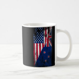 Usa & Neuseeland-Flaggen - USA Kiwi, Kaffeetasse