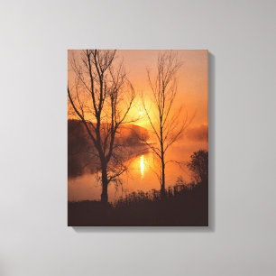 USA, New England, Maine. Herbstsonnenaufgang Leinwanddruck