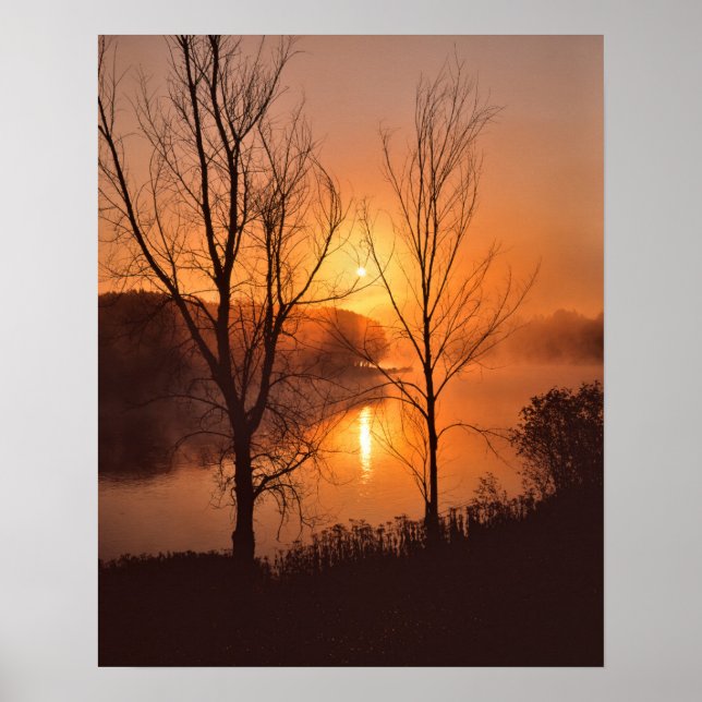 USA, New England, Maine. Herbstsonnenaufgang Poster (Vorne)