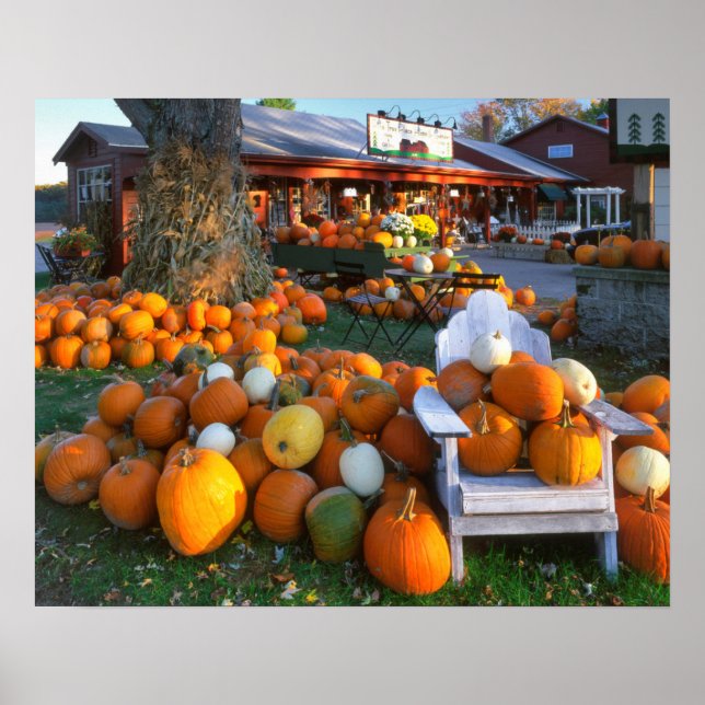 USA, New England, Maine, Wells. Herbstdarstellung Poster (Vorne)