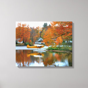 USA, New England, New Hampshire. Float-Flugzeug Leinwanddruck