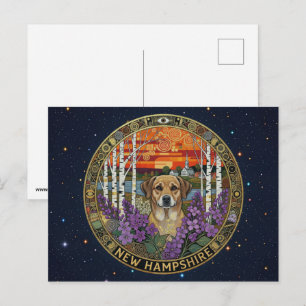 USA New Hampshire Staatssymbole Postkarte