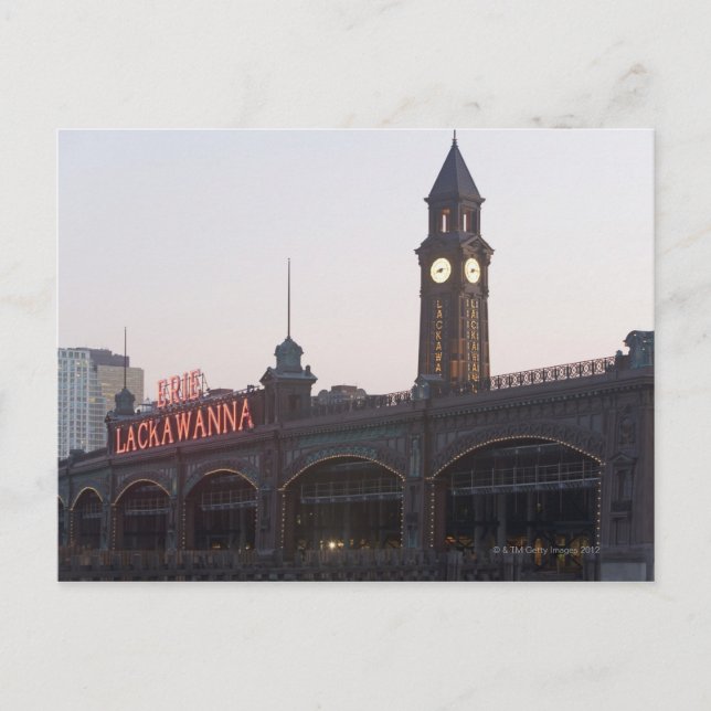 USA, New Jersey, Hoboken, alter Bahnhof Postkarte (Vorderseite)