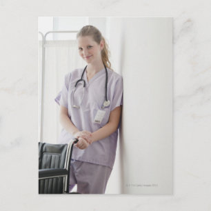 USA, New Jersey, Jersey City, junge Krankenschwest Postkarte