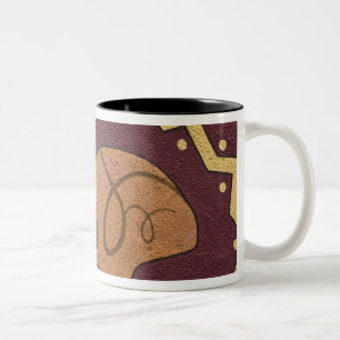 USA, New Mexico, Santa Fe. Nahaufnahme eines Aussc Zweifarbige Tasse