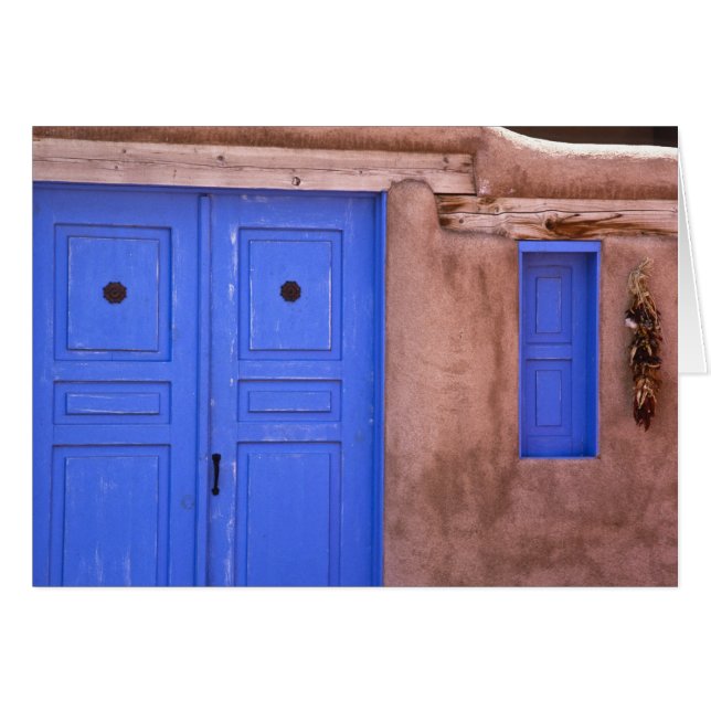 USA, New Mexico, Santa Fe. Sicht auf die blaue Tür (Vorderseite (Horizontal))