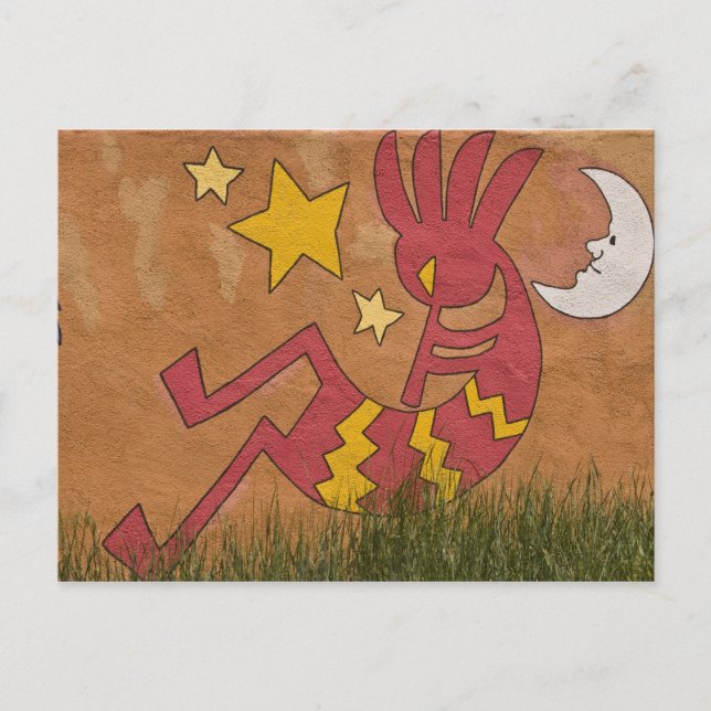 USA, New Mexico, Santa Fe. Wandgemälde Postkarte (Vorderseite)