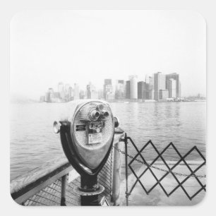 USA, NEW YORK: New York City Landschaftlich Viewer Quadratischer Aufkleber