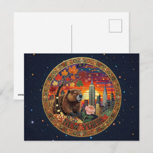 USA New Yorker Staatssymbole Postkarte