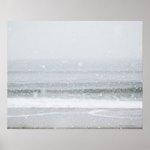 USA, New- YorkStaat, Rockaway Strand, Schneesturm Poster