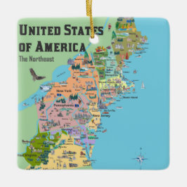 USA-Nordostkarte Keramikornament