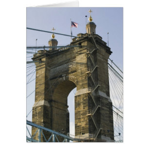 USA, Ohio, Cincinnati: Roebling-Hängebrücke