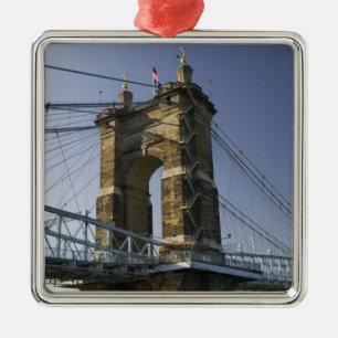 USA, Ohio, Cincinnati: Roebling Hängebrücke 3 Silbernes Ornament