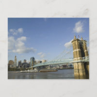 USA, Ohio, Cincinnati: Roebling Suspension 2