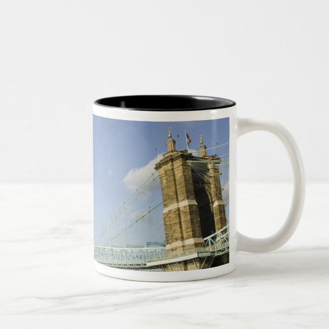 USA, Ohio, Cincinnati: Roebling Suspension 2 Zweifarbige Tasse (Rechts)