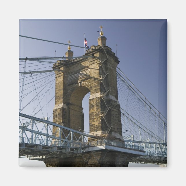 USA, Ohio, Cincinnati: Roebling Suspension 3 Magnet (Vorne)