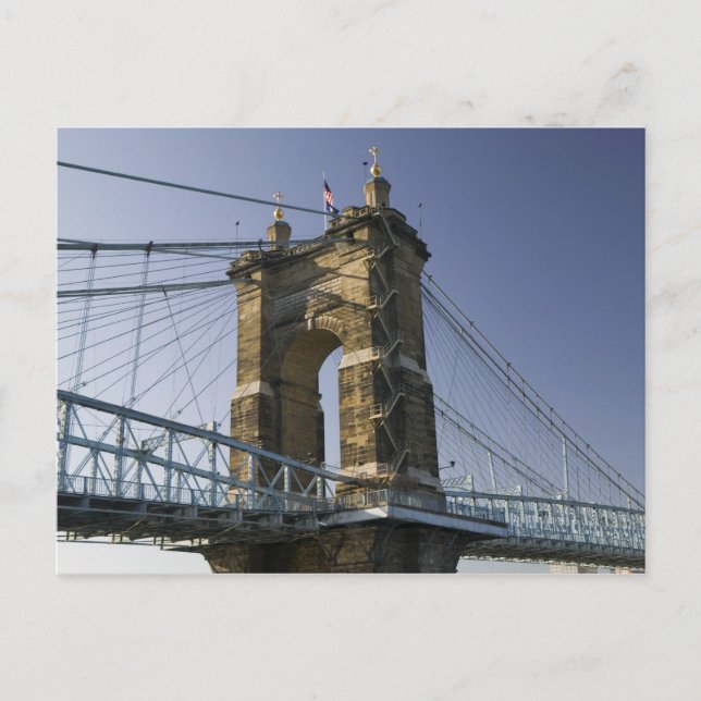 USA, Ohio, Cincinnati: Roebling Suspension 3 Postkarte (Vorderseite)