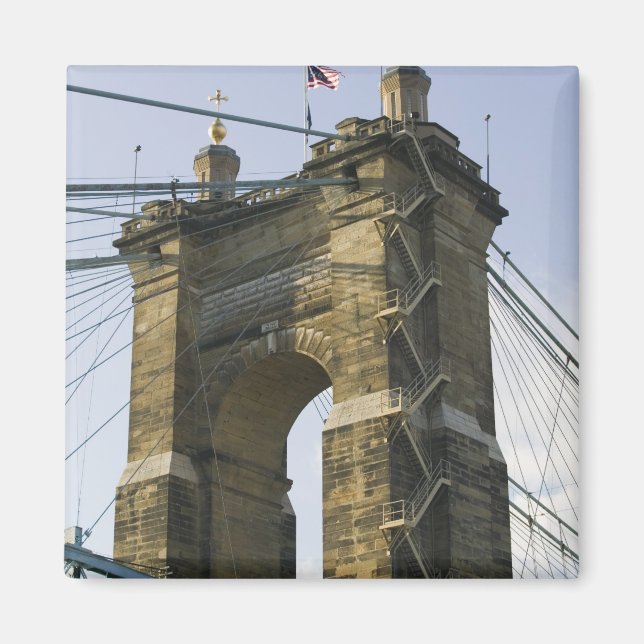 USA, Ohio, Cincinnati: Roebling Suspension Magnet (Vorne)