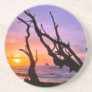 USA, Oregon, Cape Meares.Sonnenuntergang Getränkeuntersetzer