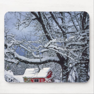 USA, Oregon, Clackamas County. Frischer Schnee bed Mousepad