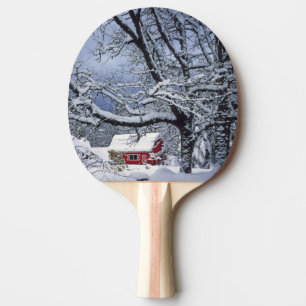 USA, Oregon, Clackamas County. Frischer Schnee bed Tischtennis Schläger