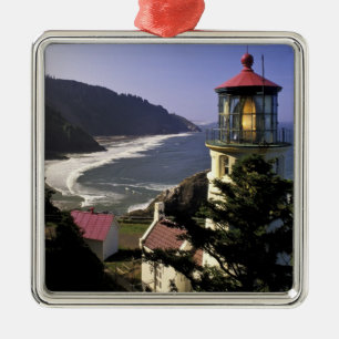 USA, Oregon, Florence. Heceta Head Leuchtturm Silbernes Ornament