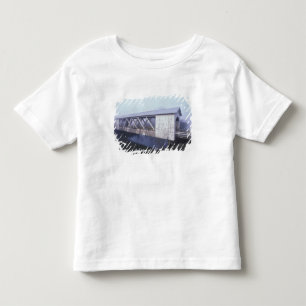USA, Oregon. Gilkey gedeckte Brücke überspannt Kleinkind T-shirt