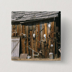 USA, Oregon, Harney County. Alte Mietstall Button