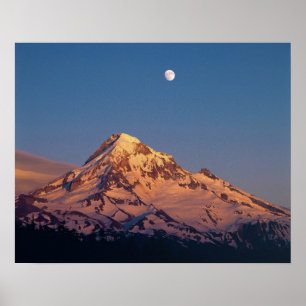 USA, Oregon, Mt Hood. Sonnenuntergang schafft alpi Poster