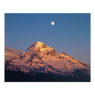 USA, Oregon, Mt Hood. Sunset schafft Alpengänger Fotodruck