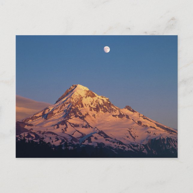 USA, Oregon, Mt Hood. Sunset schafft Alpengänger Postkarte (Vorderseite)
