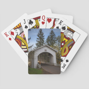USA, Oregon, Scio, Hannah Bridge 2 Spielkarten