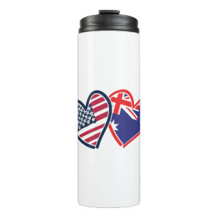 USA - Österreich-Liebe Thermosbecher