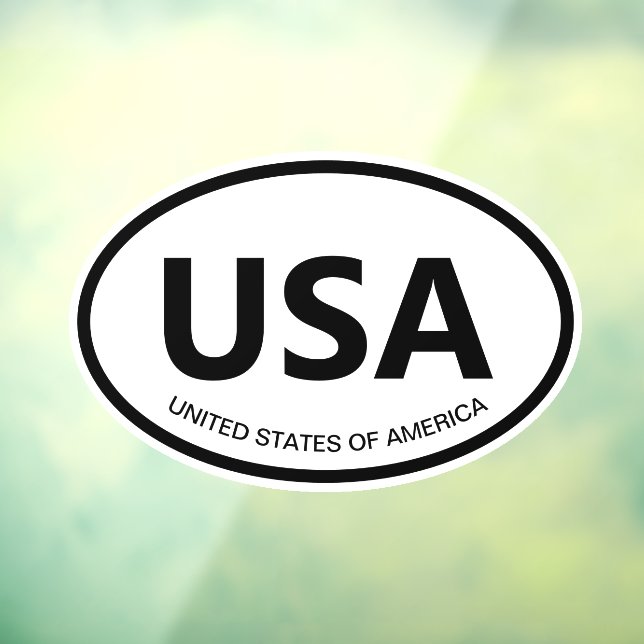 USA - ovaler Ländercode oder Staat-Abkürzungswagen Fensteraufkleber (Blatt 3)