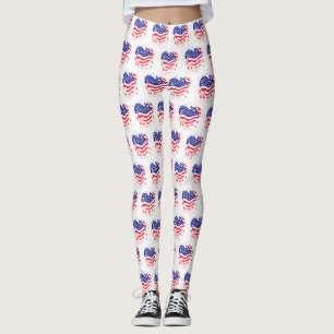 USA Paint Spritzer Liebe Herzstück Leggings