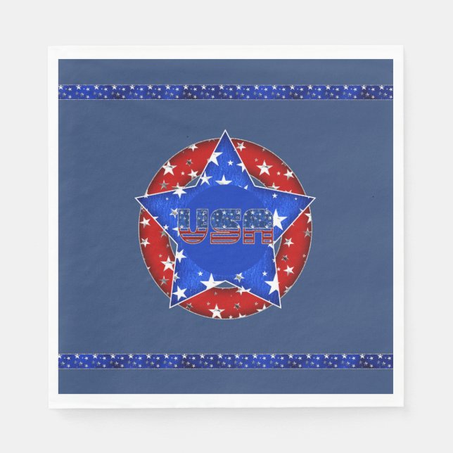 USA Paper Napkins Red, White, Blue Serviette (Vorderseite)