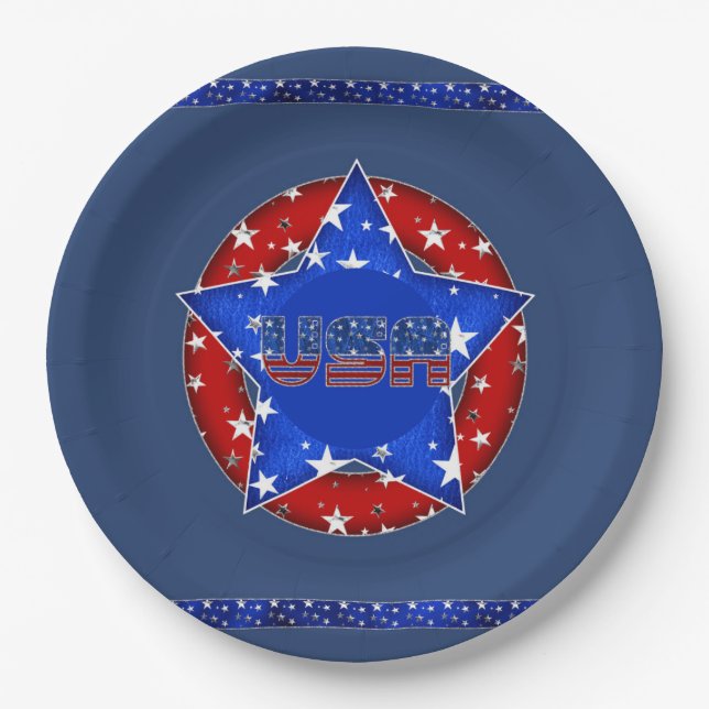 USA, Paper Teller in Red, White, Blue with Stars (Vorderseite)