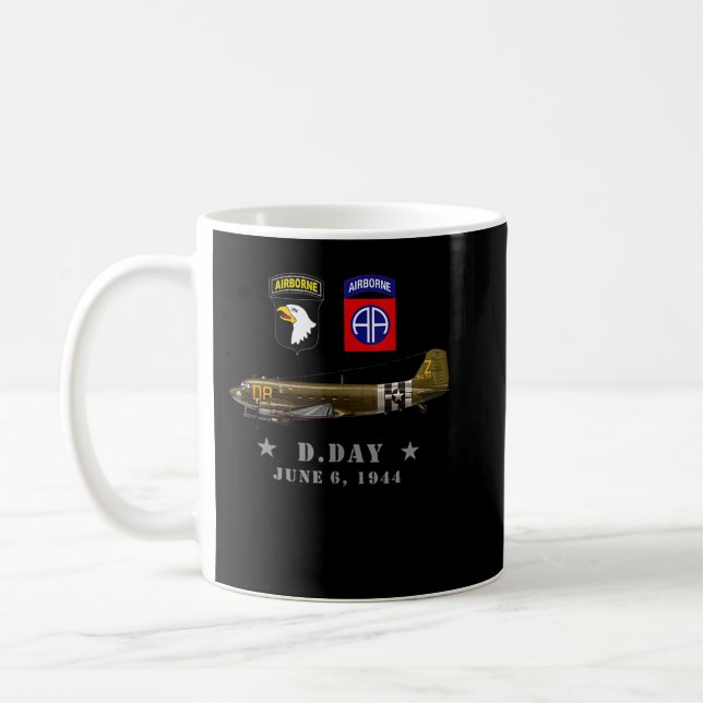 USA Paratroopers DDay WWII Normandy 82nd 101nd Air Kaffeetasse (Links)